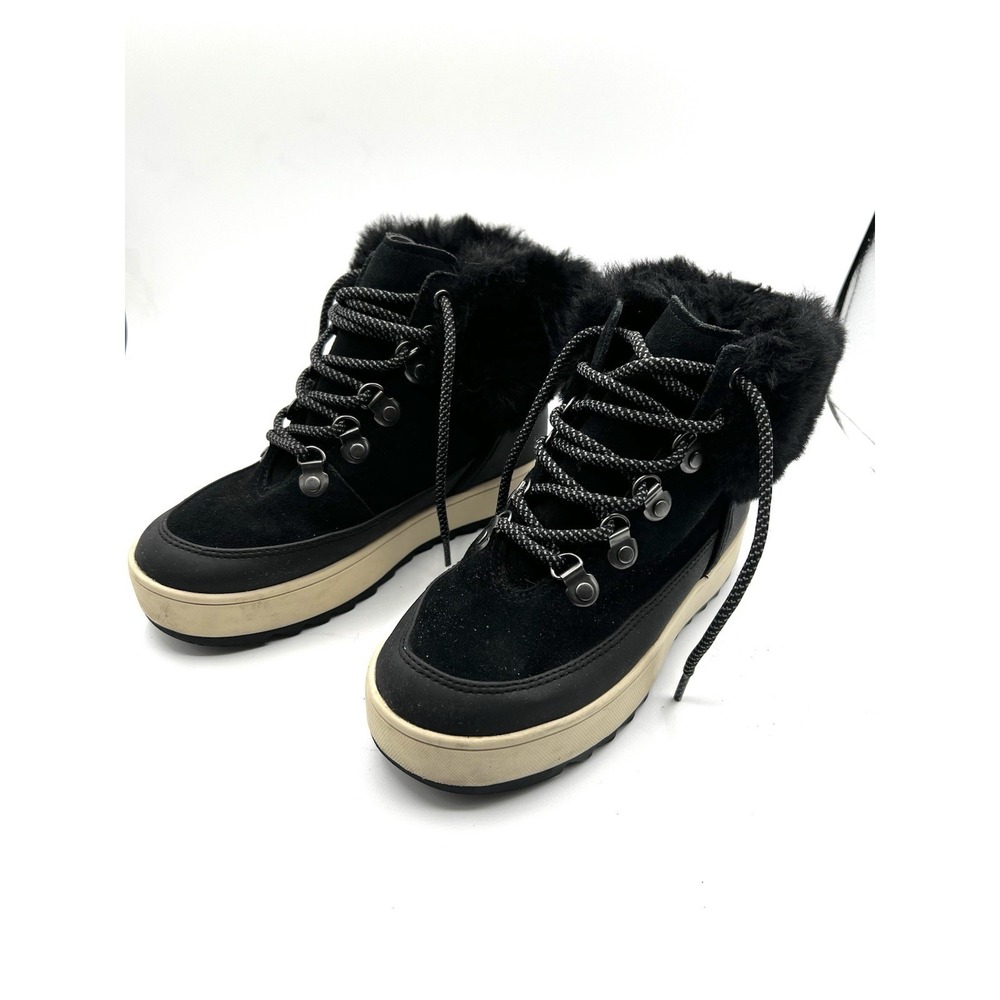 Koolaburra by Ugg Tynlee Boots Women Size 5 Black Suede Ankle Snow‎